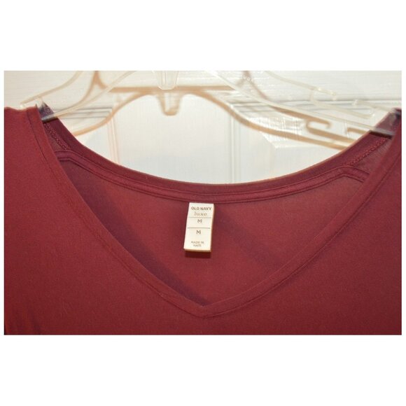 Old Navy Luxe Blouse Women's Burgundy Color Size M Short Sleeve Pullover Top - Picture 2 of 3